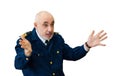 Old sailor gesticulating Royalty Free Stock Photo